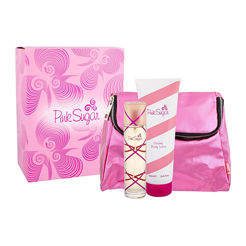 Pink Sugar 100ML EDT + 250ML Creamy Body Lotion + Pochette Pink Sugar Bag