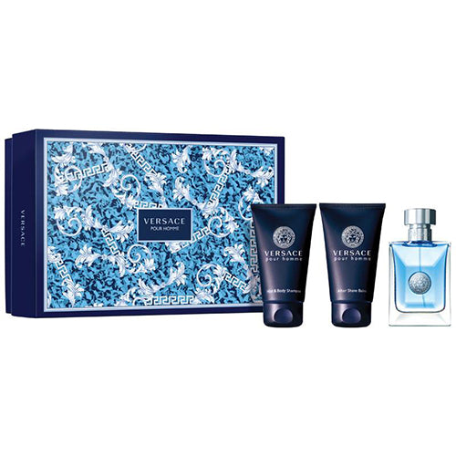 Versace Pour Homme 50ml EDT + 50ml Aftershave Balm + 50ml Shampoo