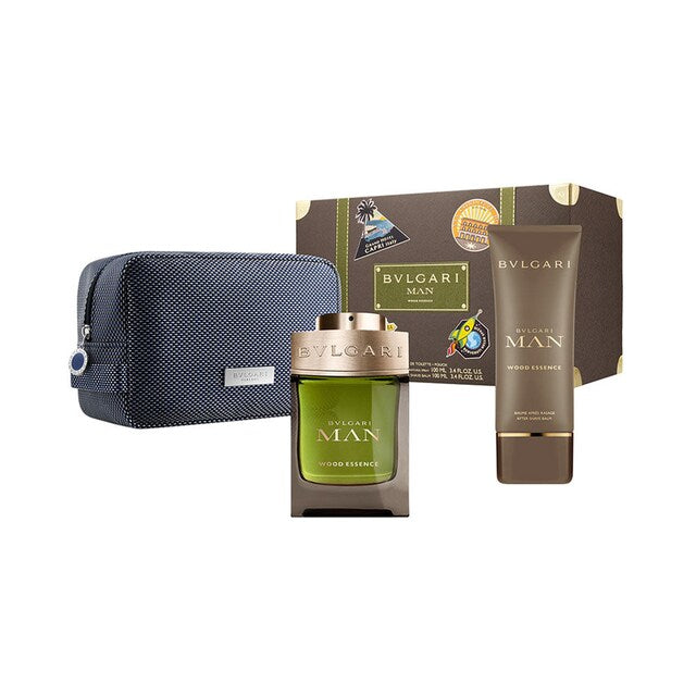 Bvlgari Man Wood Essesnce 100ML EDP + 100ML After Shave Balm + Bag