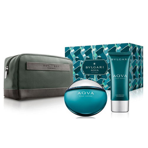 Bvlgari Aqua 100ML + 100ML After Shave Balm + Pouch Spring