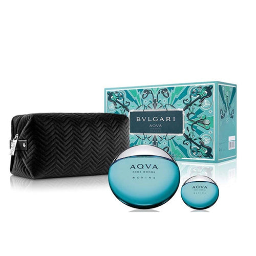 Bvlgari Aqva Marine 100ml EDT + 15ML EDT + Travel Case