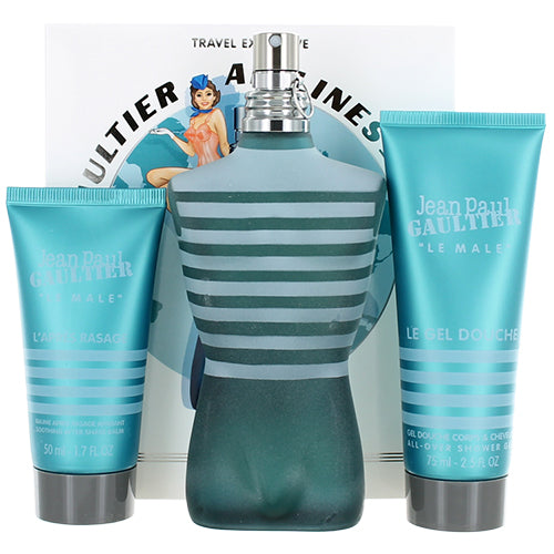 Le Male 125ml EDT + 75ml Shower Gel + 50ml ASB