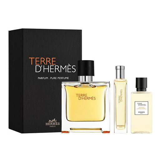 Terre De Hermes 75ML EDP + 50M Shower Gel + Pouch