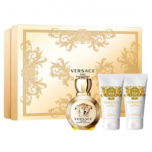 Versace Eros Pour Femme 50ML EDP + 50ML Body Lotion + 50ML Shower Gel